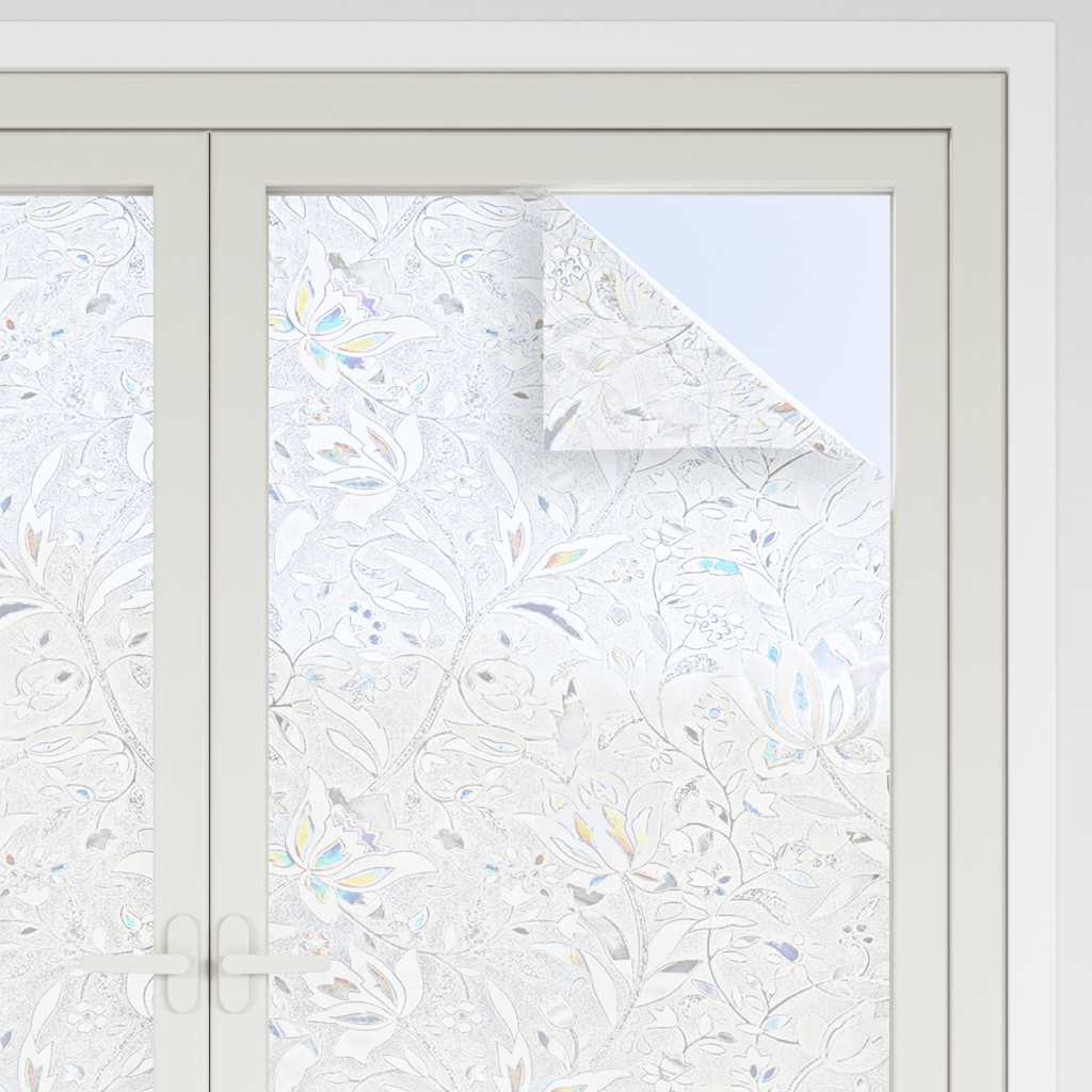 Vidaxx láminas para ventanas 2 piezas patrón floral mate PVC