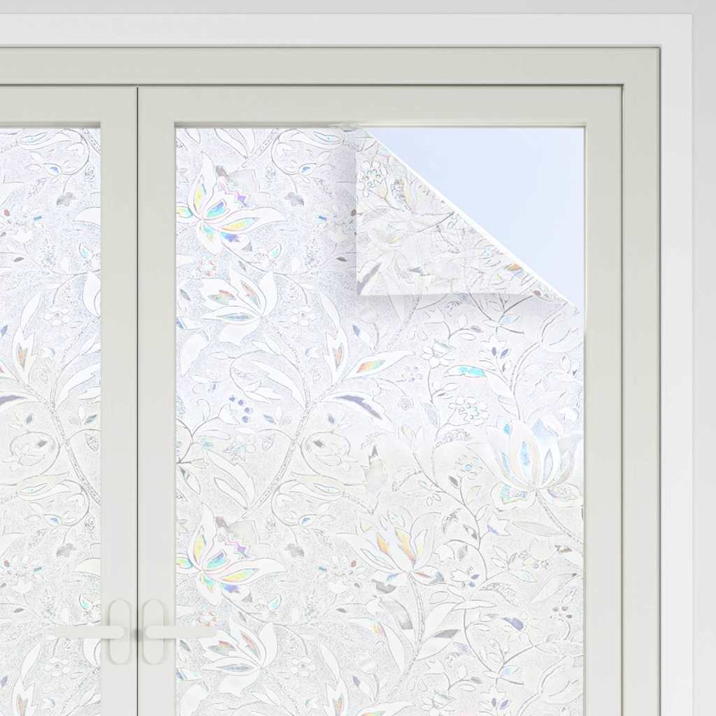 Vidaxx láminas para ventanas 4 piezas patrón de flores mate PVC