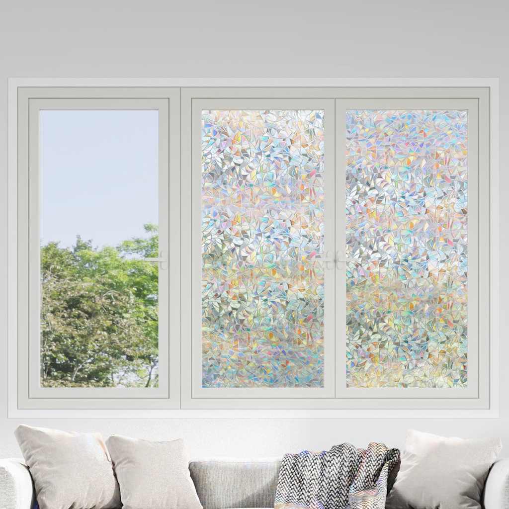 Pellicole per finestre Vidaxx 5 pezzi in PVC opaco con motivo arcobaleno 3D