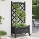 Vidaxx planter with trellis and wheels, solid pine wood, black