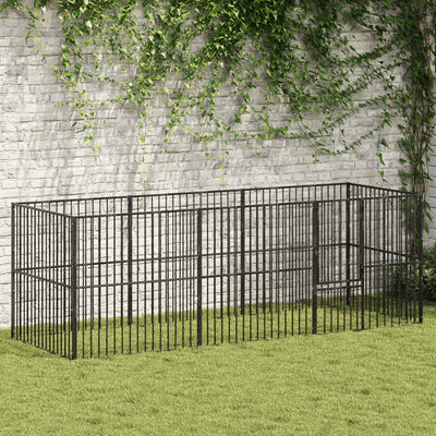 Cuccia per cani VidaXL 8 pannelli in acciaio verniciato a polvere nero