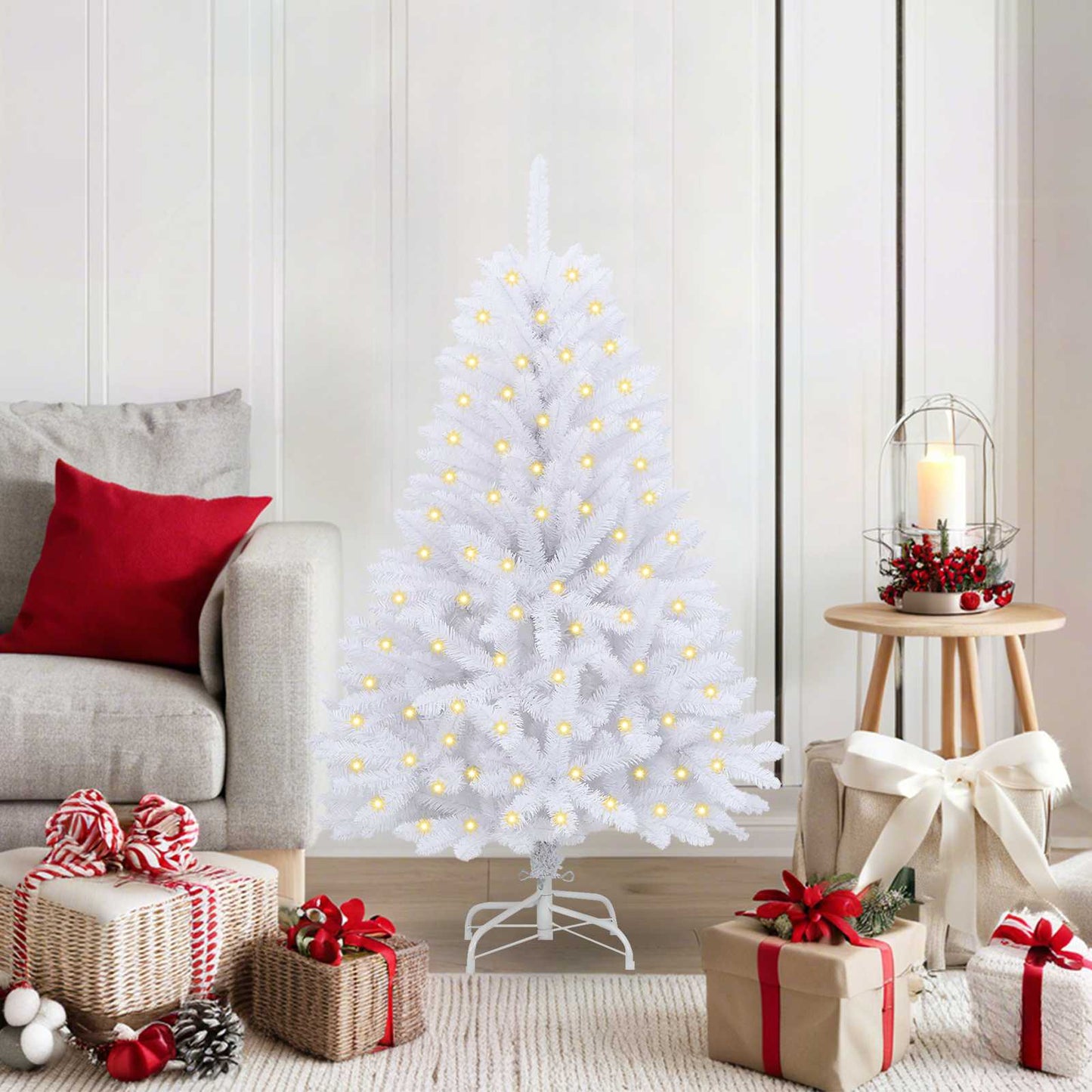 Vidaxx árbol de Navidad artificial con 150 LED blanco 120 cm PVC y metal