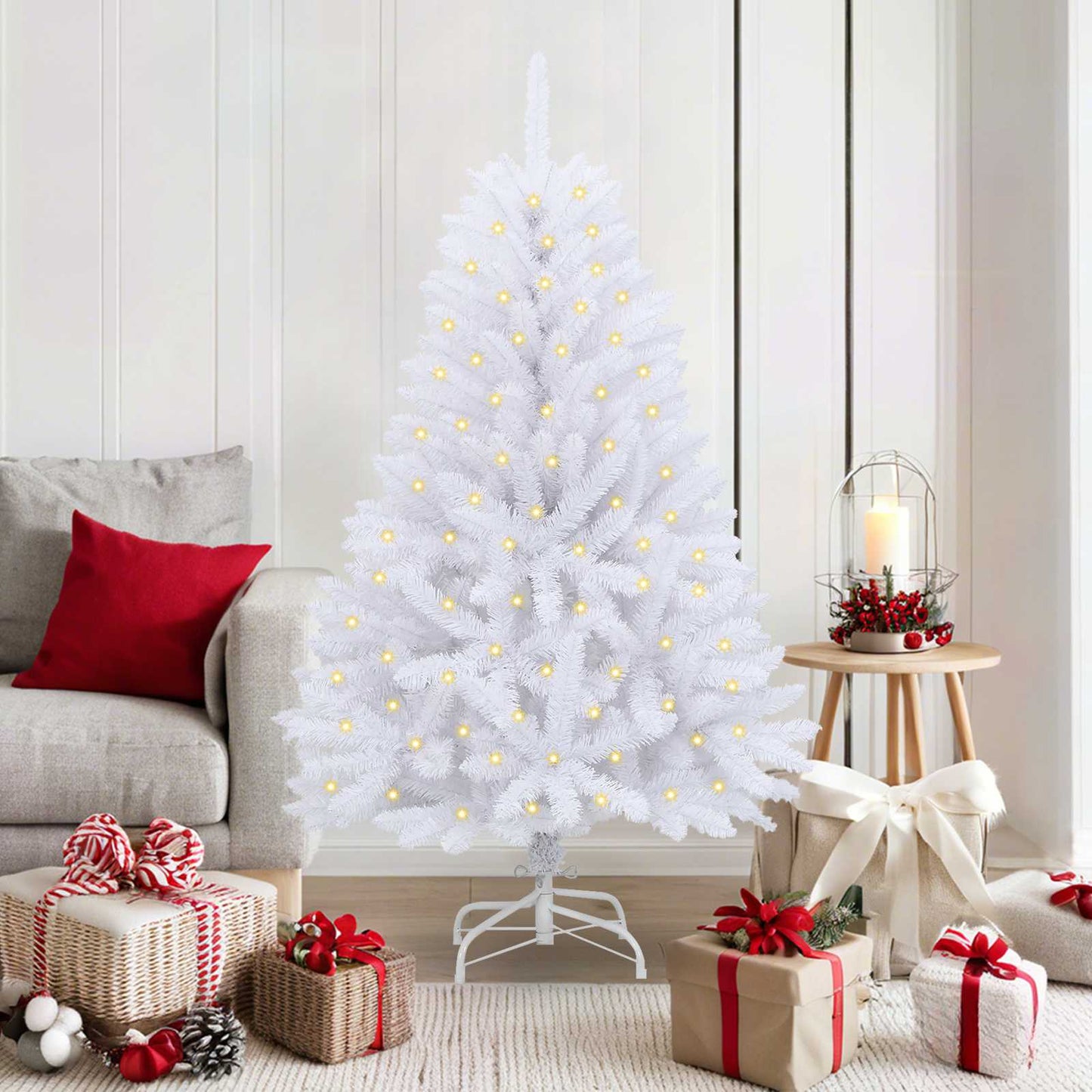 Vidaxx árbol de Navidad artificial con 150 LED blanco 150 cm PVC y metal