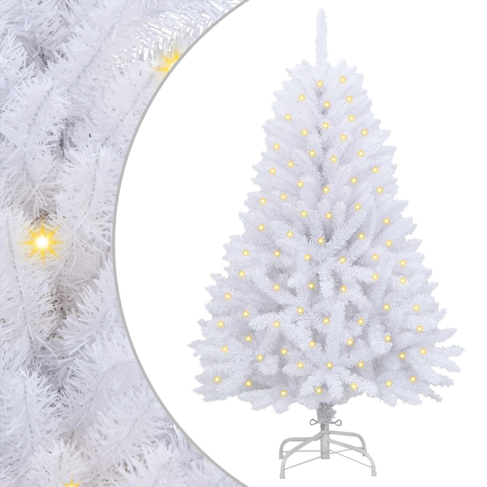Vidaxx árbol de Navidad artificial con 150 LED blanco 150 cm PVC y metal