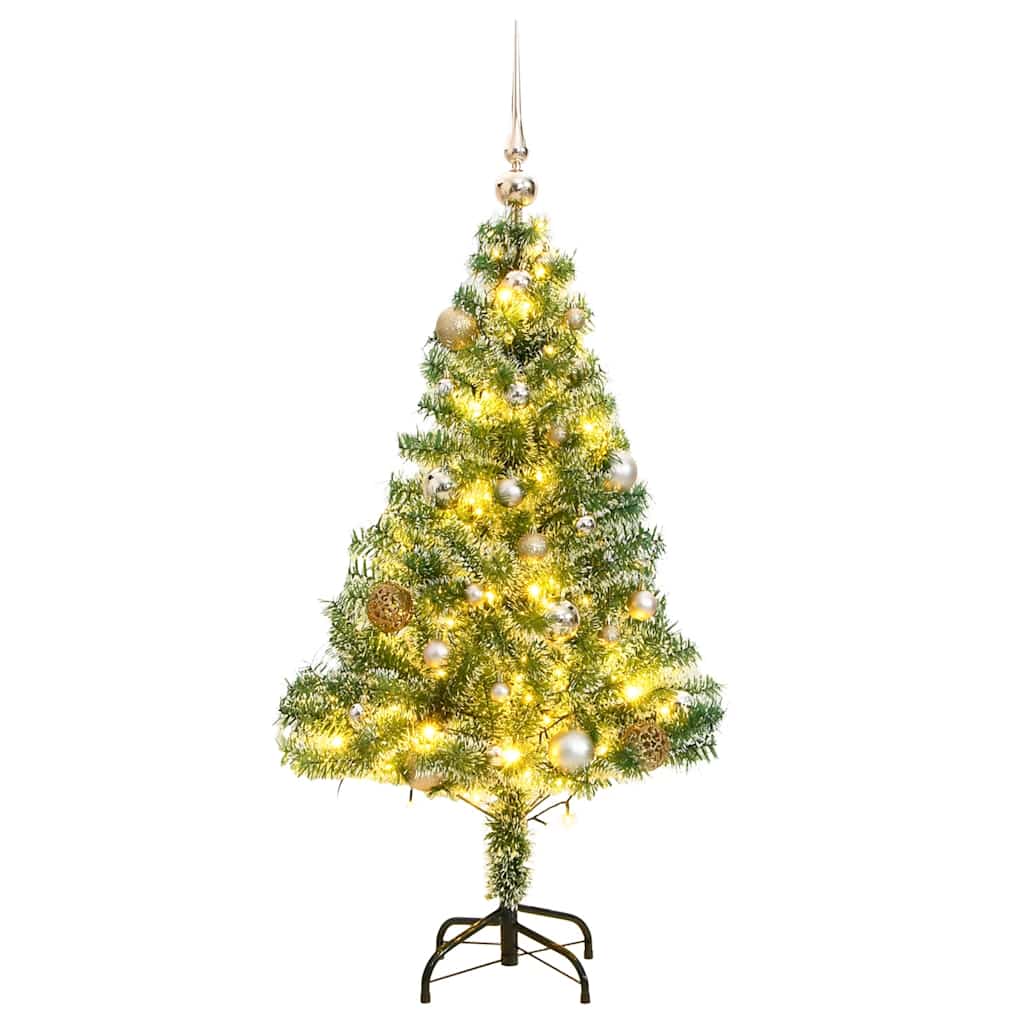 VidaXL árbol de Navidad artificial 150 LED, bolas y nieve 150 cm