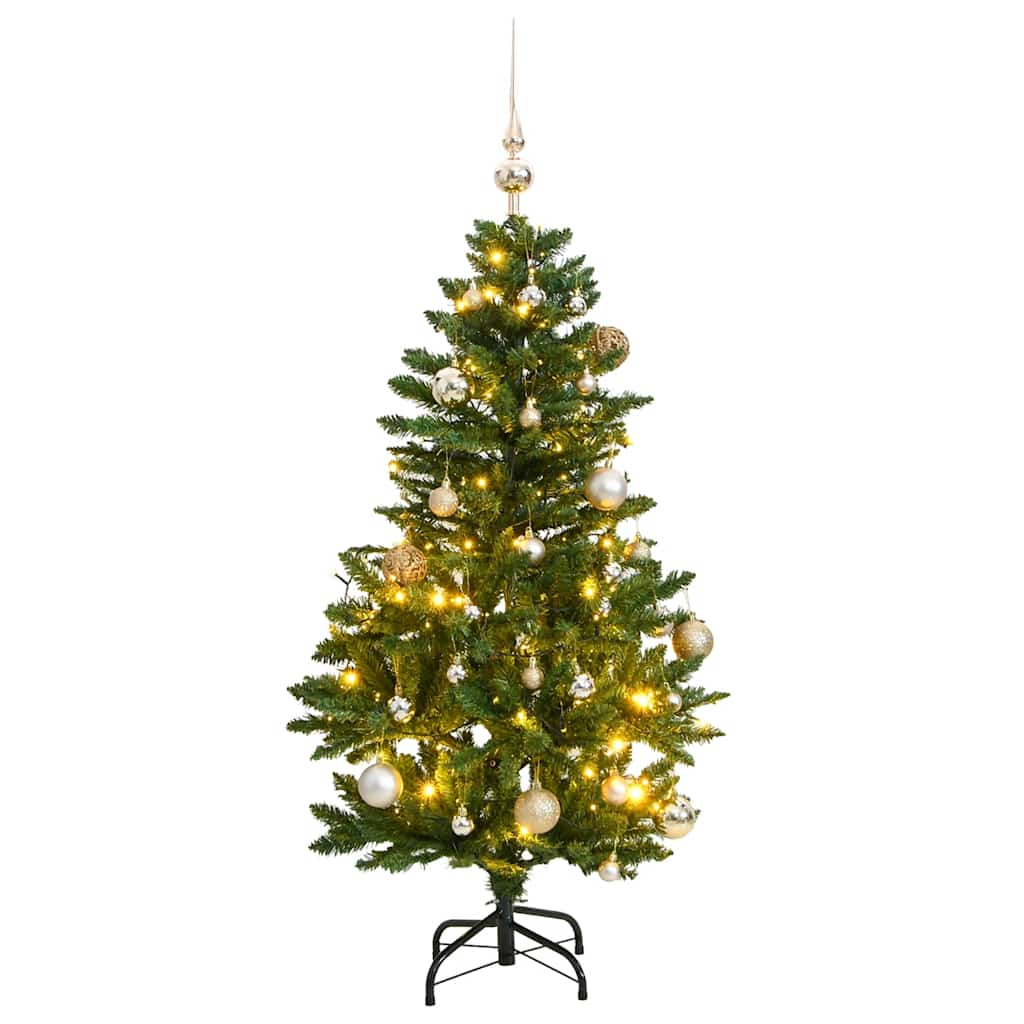 Vidaxx albero di Natale artificiale con cerniere 150 LED e palline di Natale 150 cm