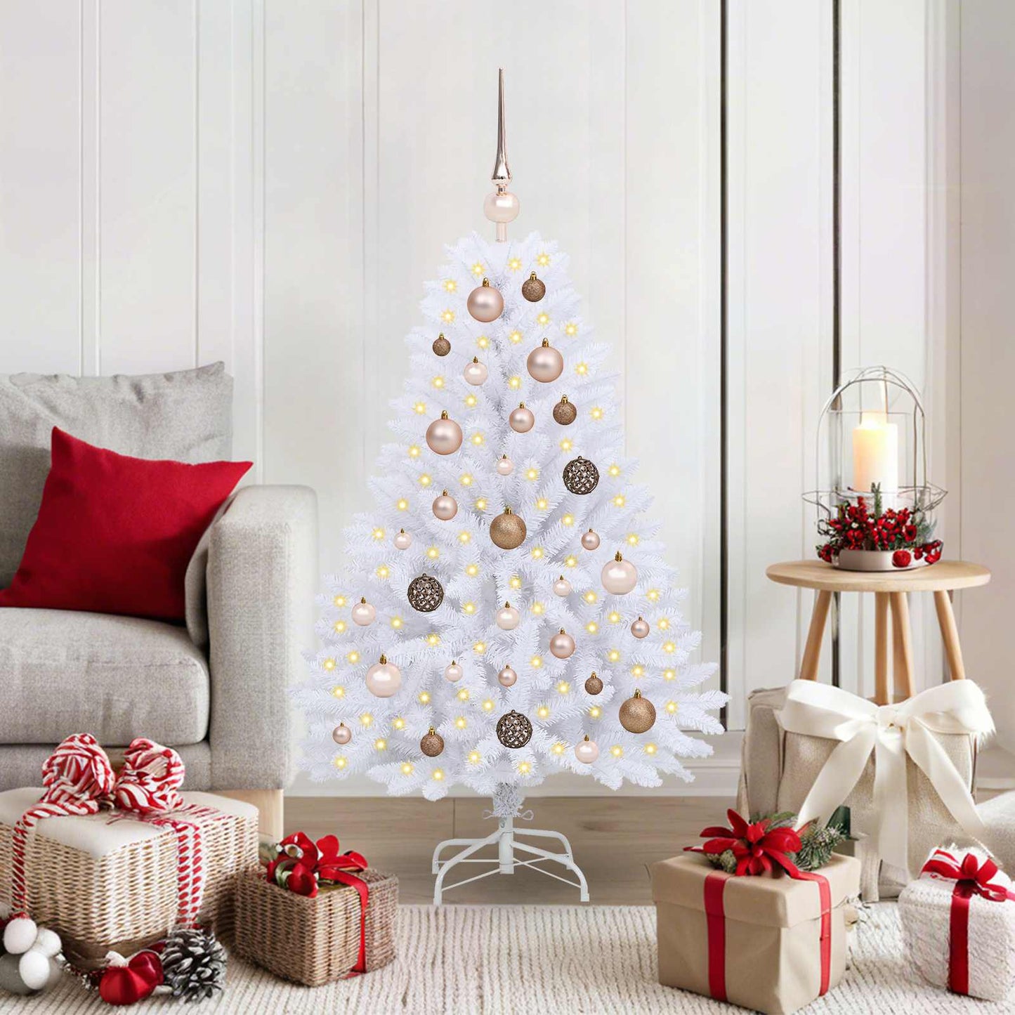 Albero di Natale artificiale Vidaxx bianco 68 x 68 x 120 cm PVC e metallo