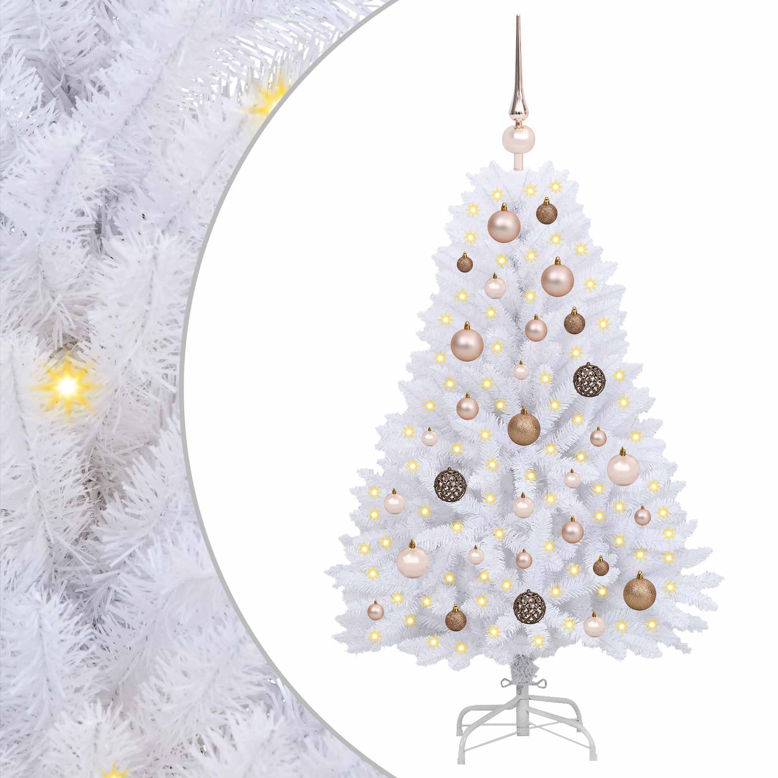 Albero di Natale artificiale Vidaxx bianco 68 x 68 x 120 cm PVC e metallo