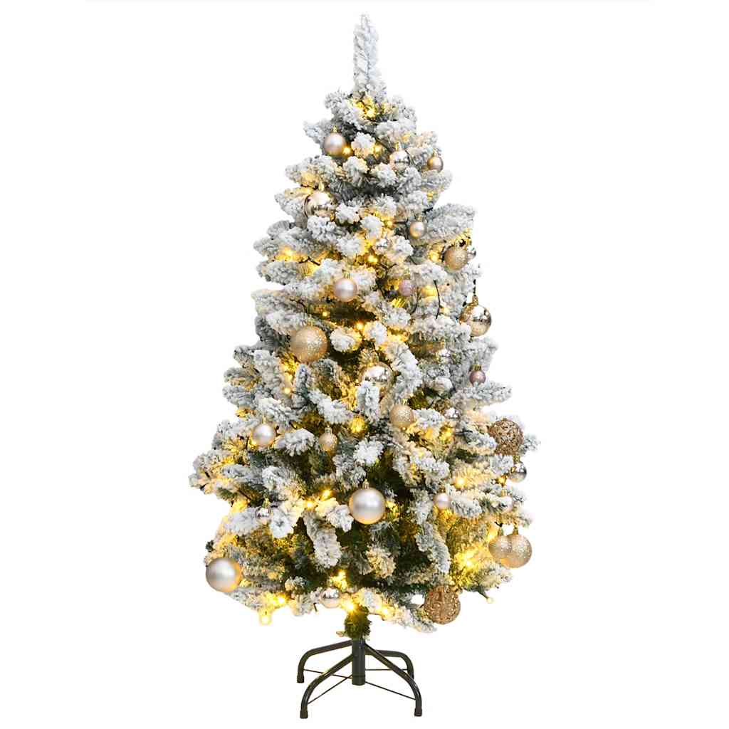 Vidaxx albero di Natale artificiale con cerniere 150 LED e palline di Natale 150 cm