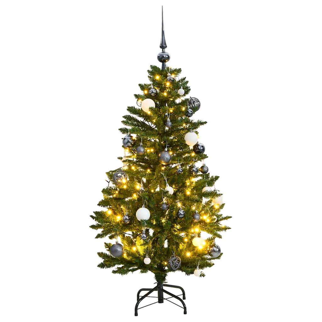 Vidaxx albero di Natale artificiale con cerniere 150 LED e palline di Natale 120 cm