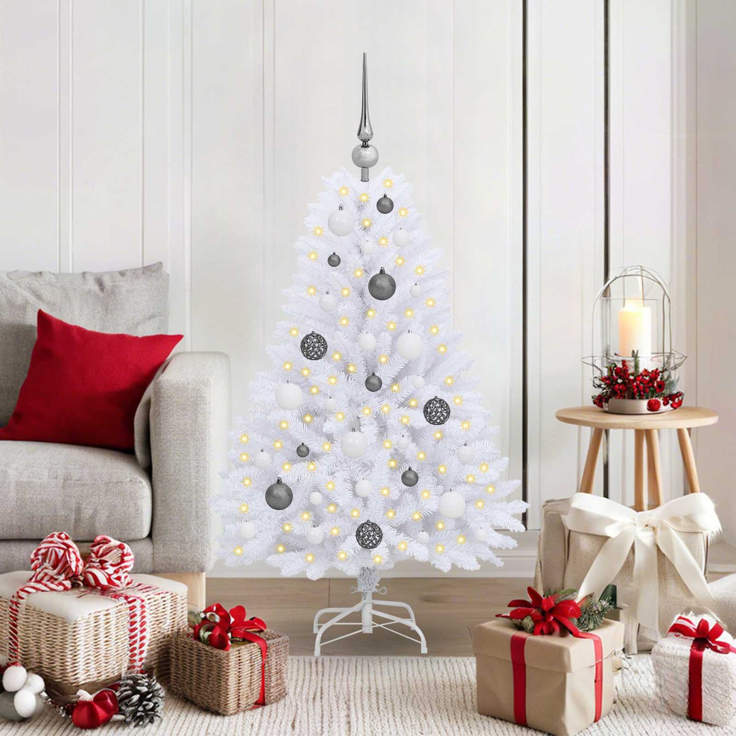 Albero di Natale artificiale Vidaxx bianco 68 x 68 x 120 cm PVC e metallo