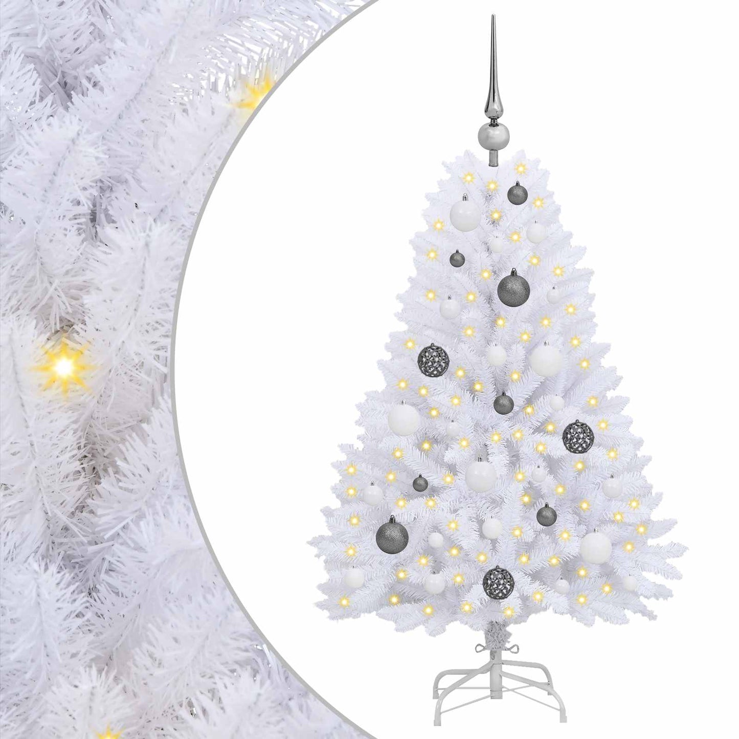Vidaxl kunstkerstboom wit 68 x 68 x 120 cm pvc en metaal