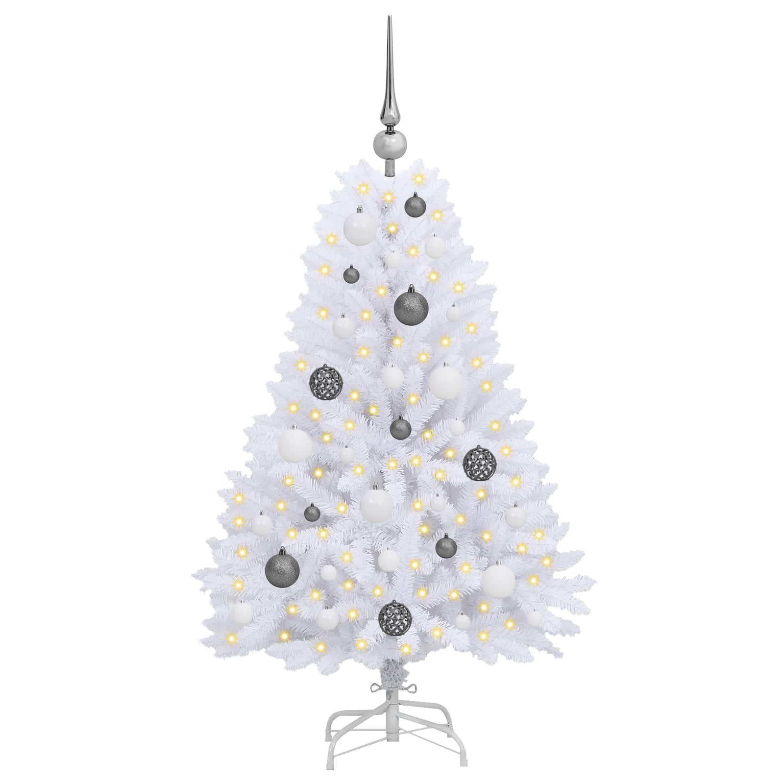 Vidaxl kunstkerstboom wit 68 x 68 x 120 cm pvc en metaal