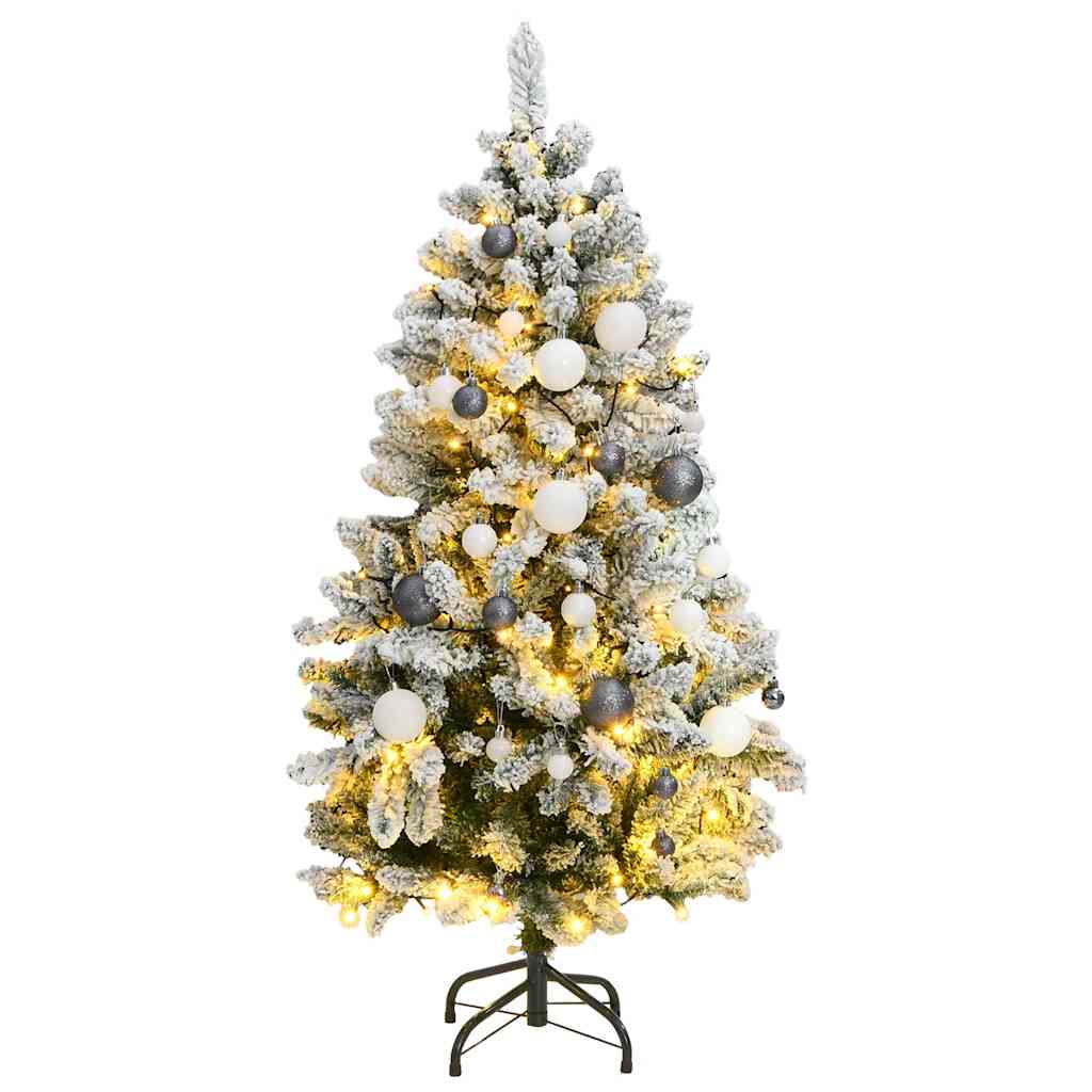 VidaXL albero di Natale artificiale con cerniere 150 LED e palline di Natale 150 cm