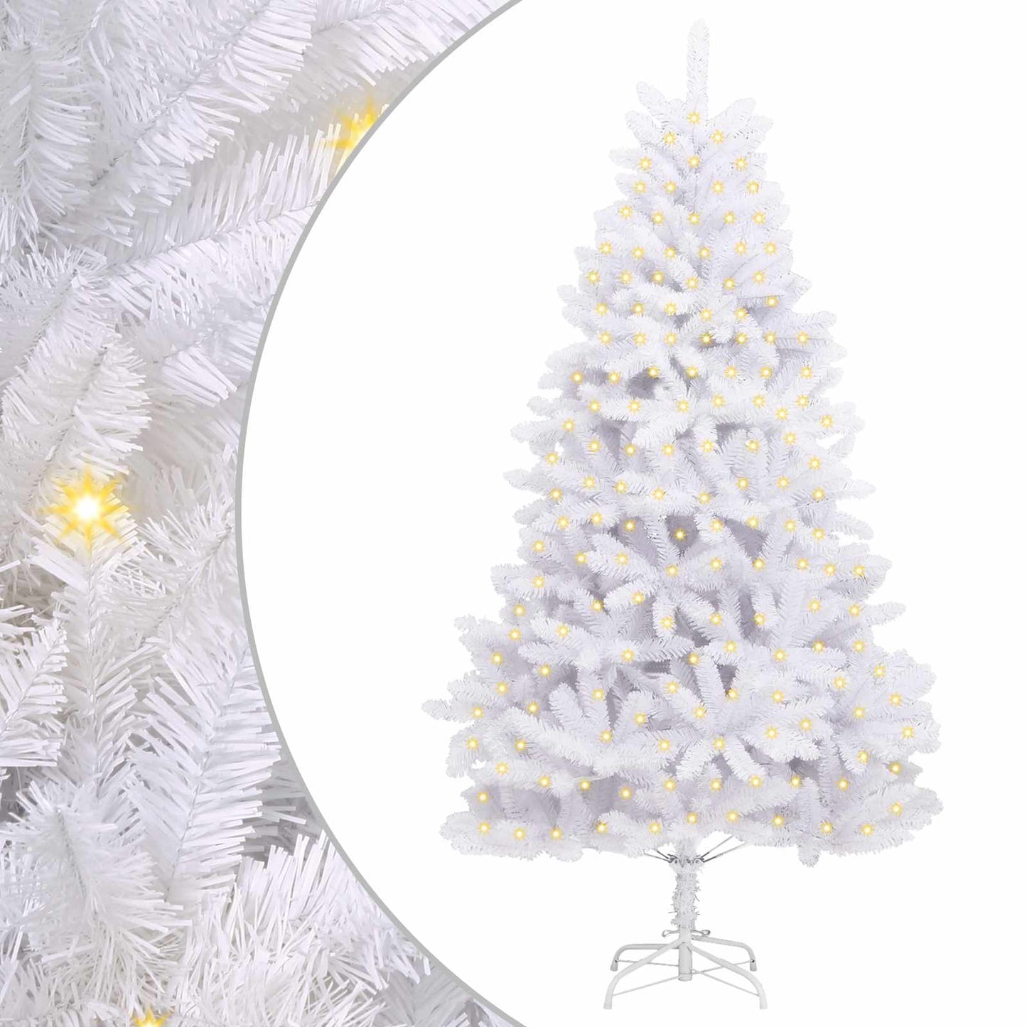 Vidaxl kunstkerstboom met 300 led wit 180 cm pvc en metaal