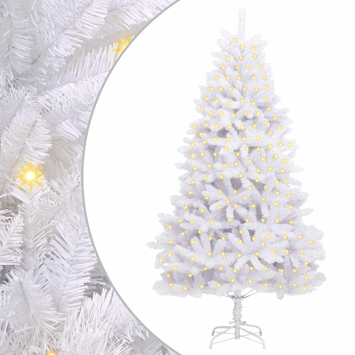 Vidaxl kunstkerstboom met 300 led wit 210 cm pvc en metaal