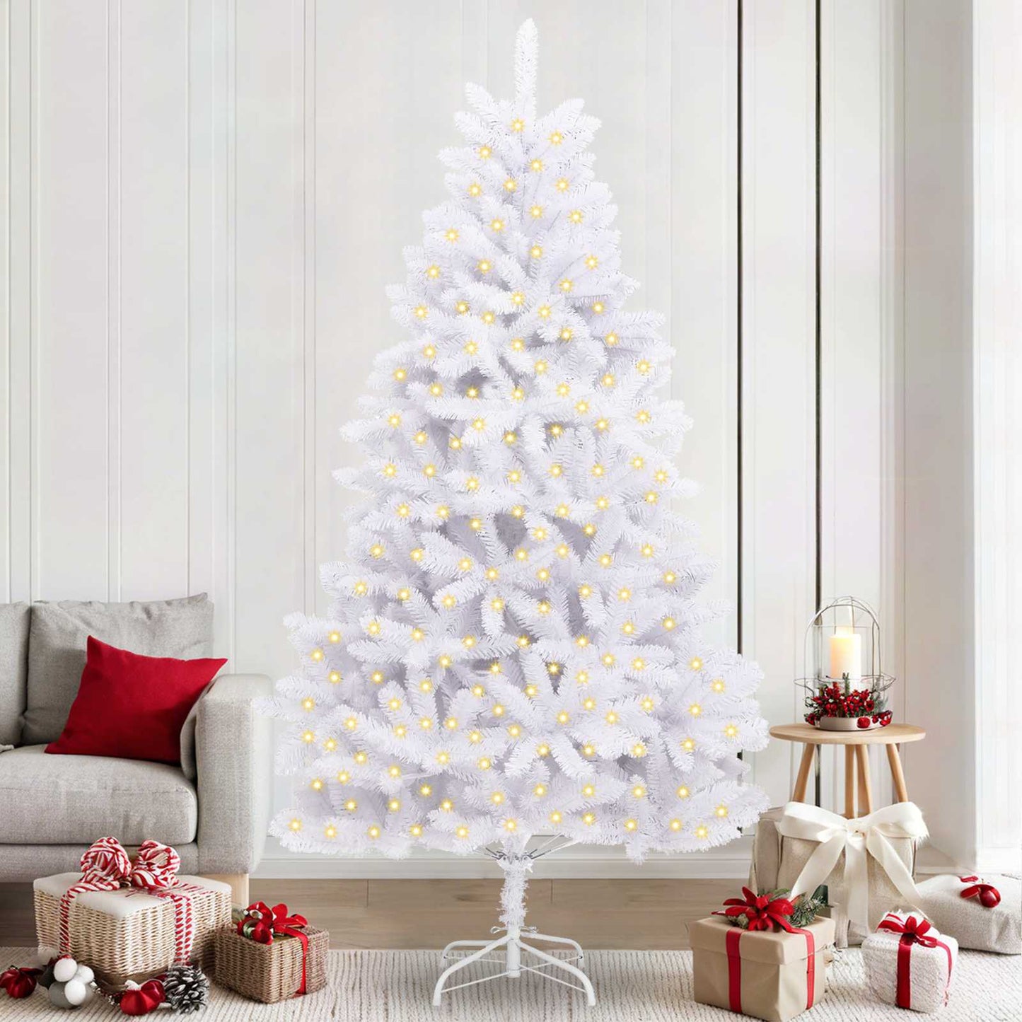 Albero di Natale artificiale Vidaxx con 300 LED bianchi 240 cm in PVC e metallo
