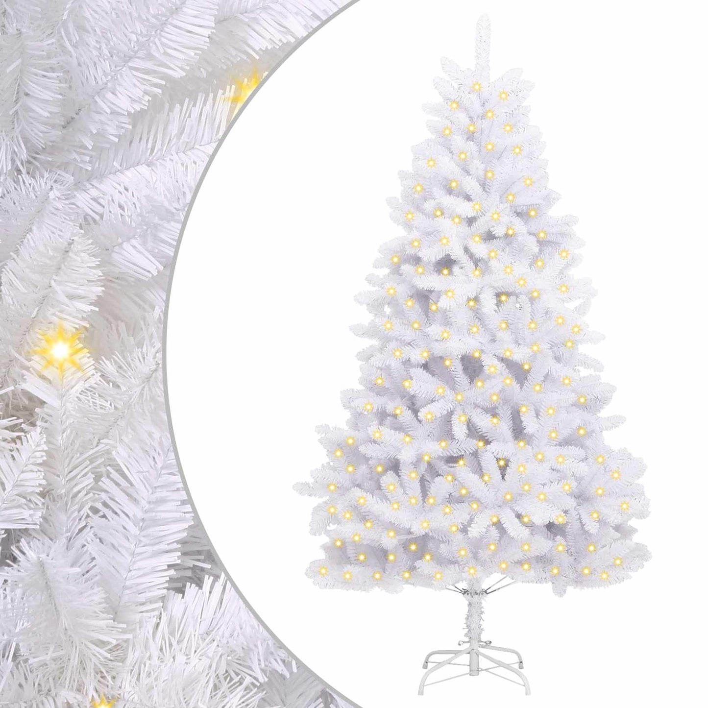Albero di Natale artificiale Vidaxx con 300 LED bianchi 240 cm in PVC e metallo