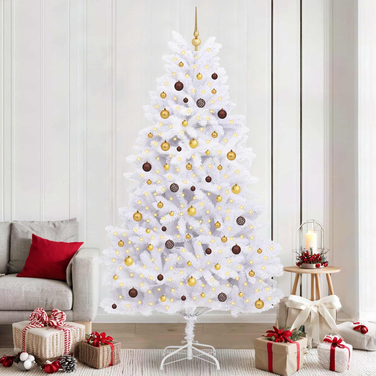 Vidaxx árbol de Navidad artificial blanco 120 x 120 x 240 cm PVC y metal