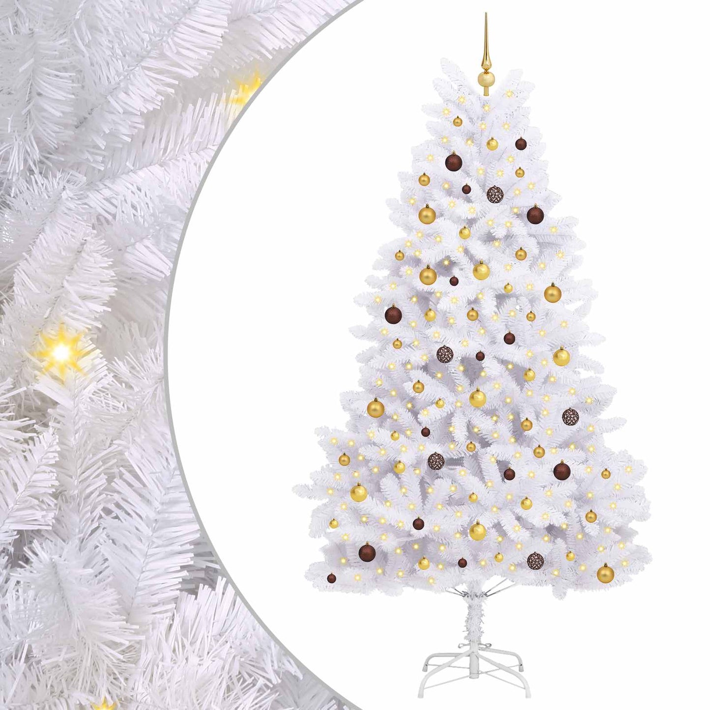Vidaxx árbol de Navidad artificial blanco 120 x 120 x 240 cm PVC y metal
