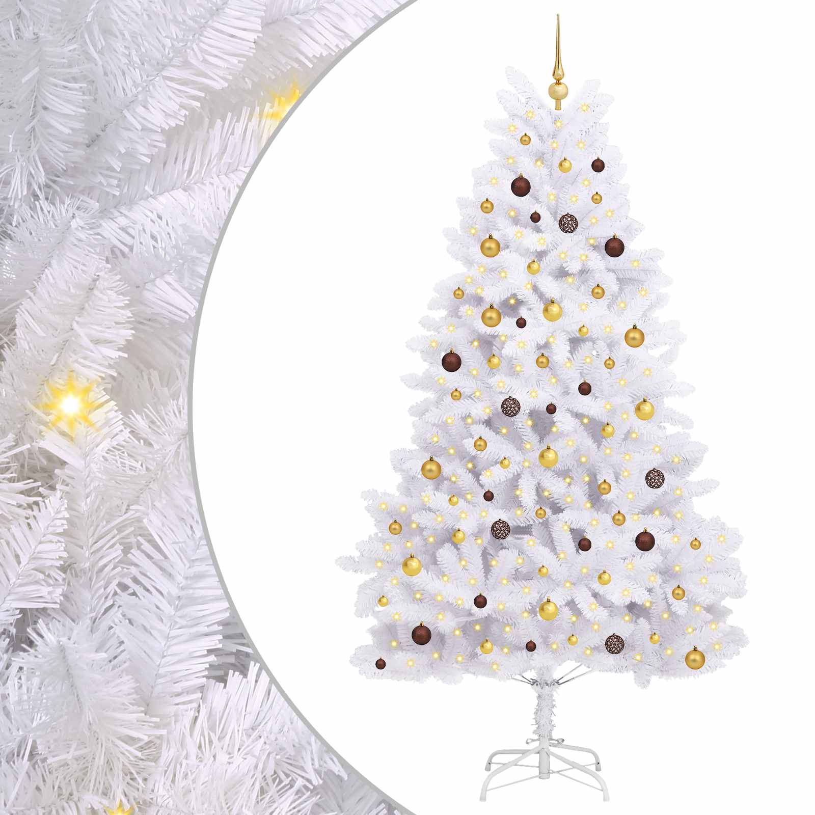 Vidaxx árbol de Navidad artificial blanco 120 x 120 x 240 cm PVC y metal
