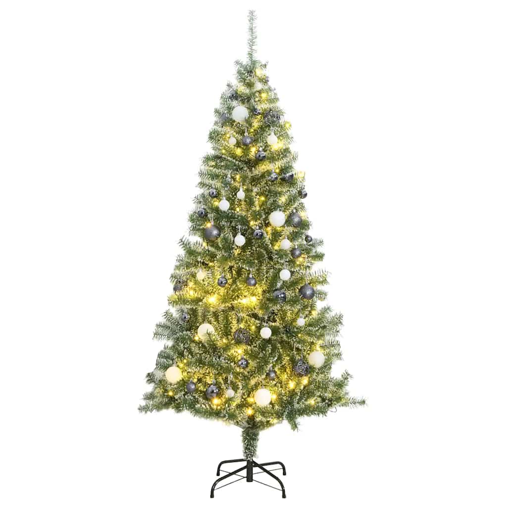 Albero di Natale artificiale VidaXL con 300 LED, palline e neve 210 cm