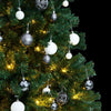 VidaXL Árbol de Navidad artificial con bisagras 300 LEDs y bolas navideñas 180 cm
