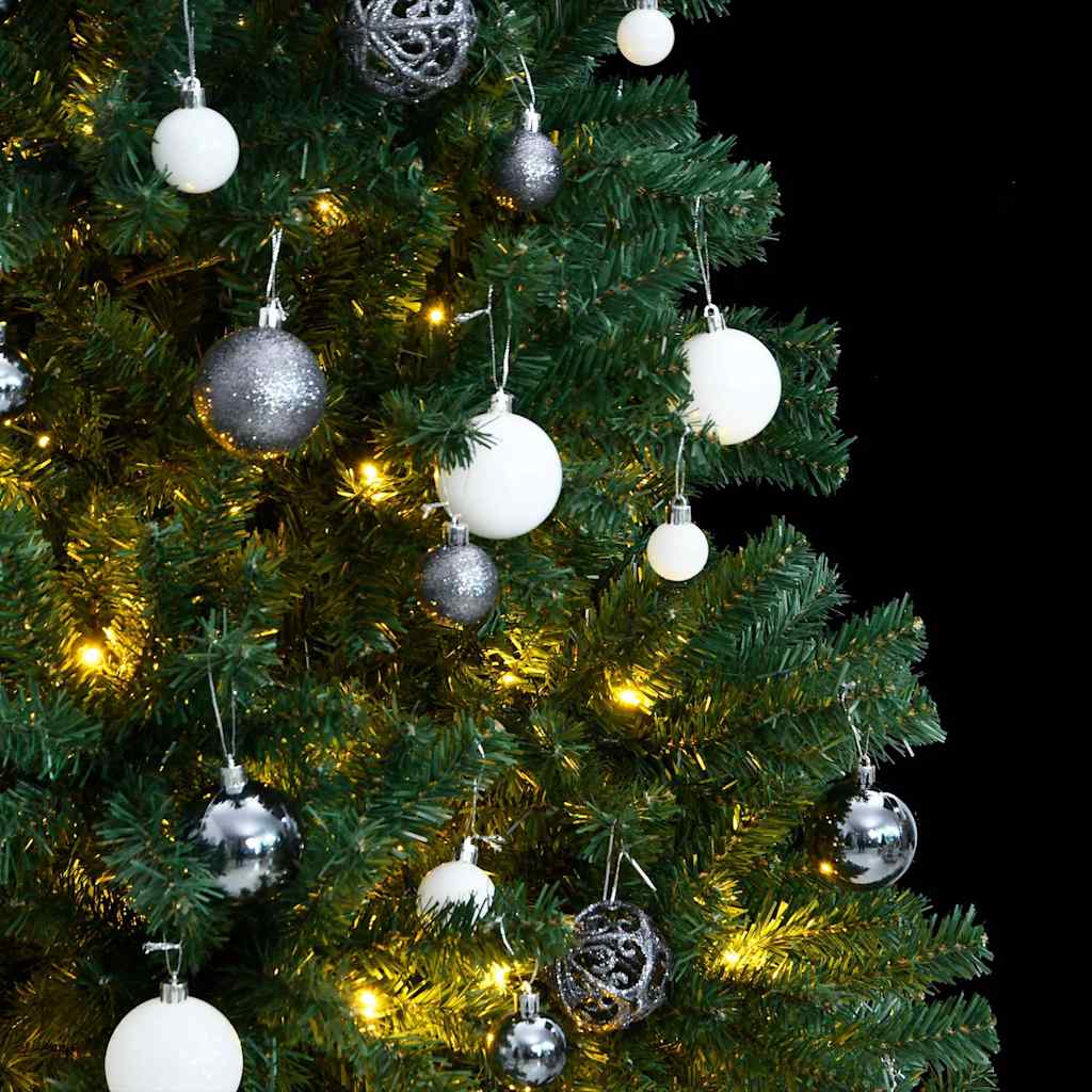 VidaXL Árbol de Navidad artificial con bisagras 300 LEDs y bolas navideñas 180 cm