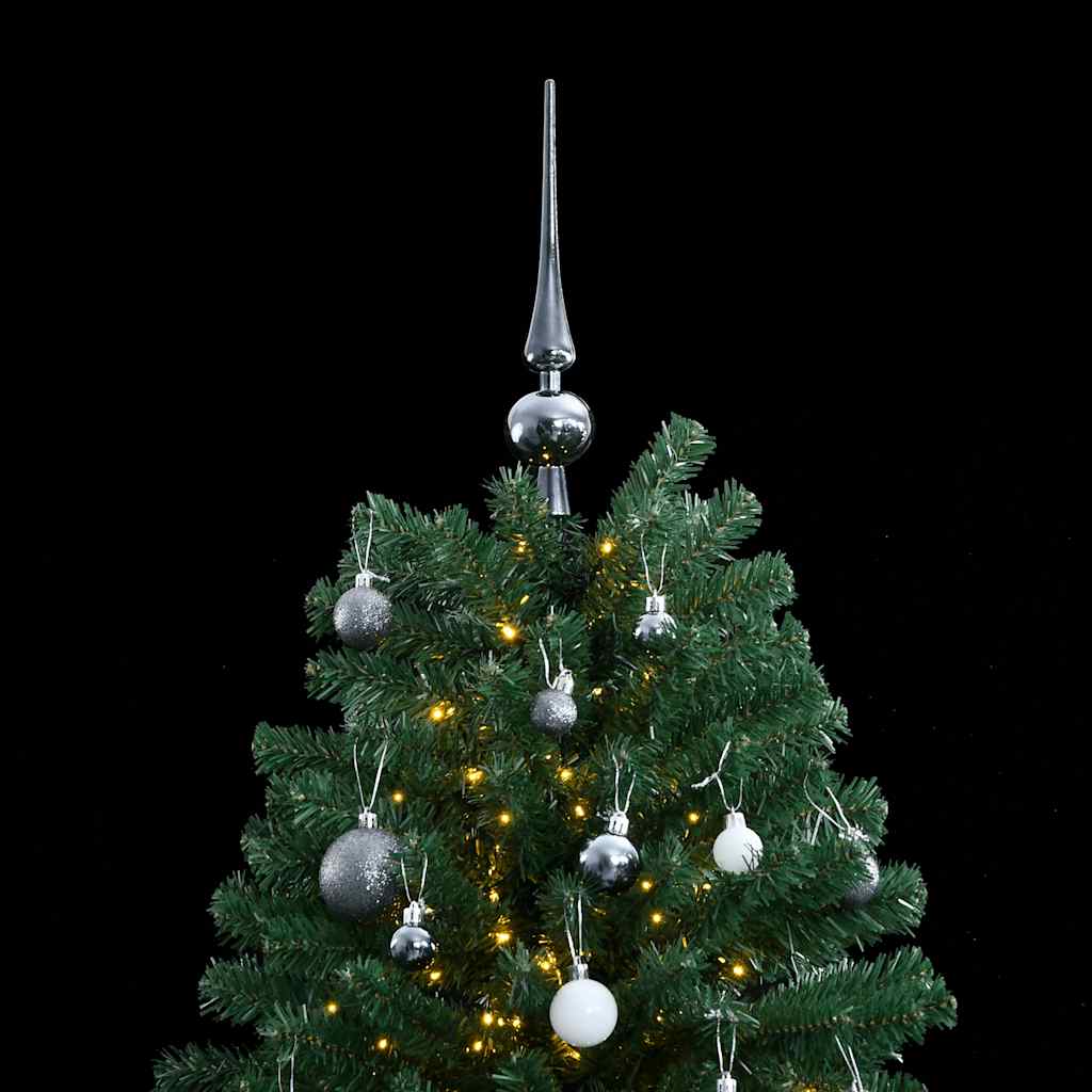 VidaXL Árbol de Navidad artificial con bisagras 300 LEDs y bolas navideñas 210 cm