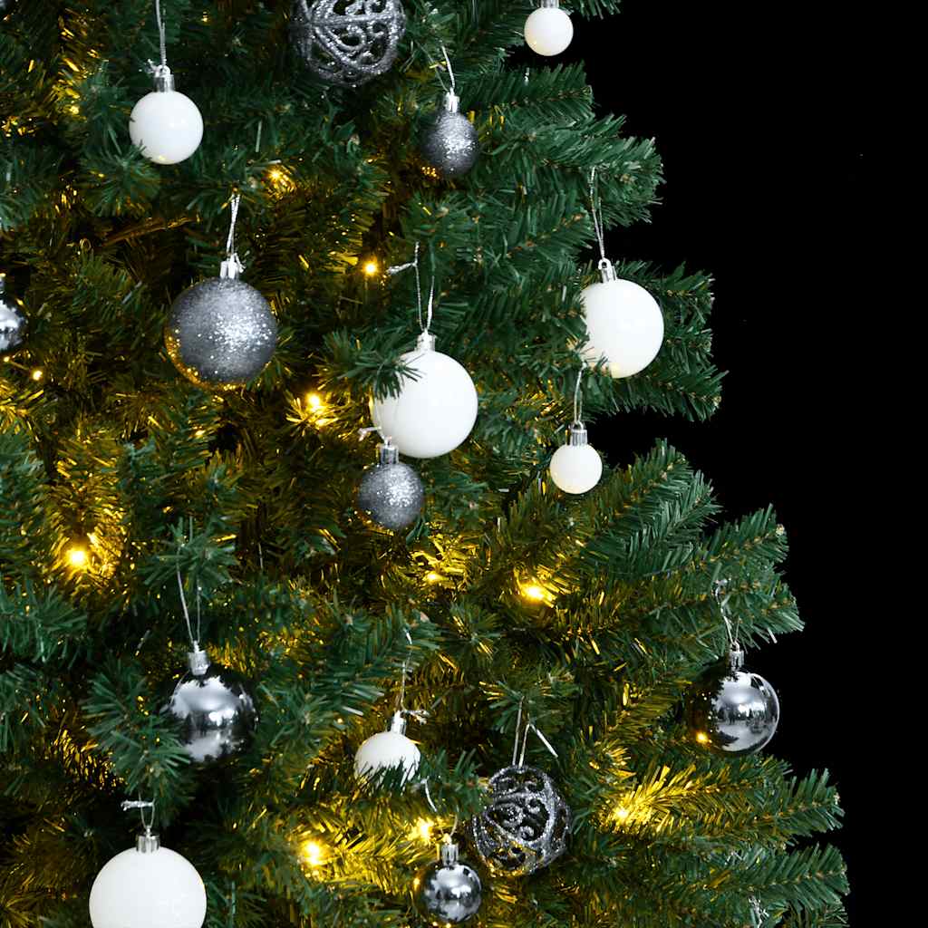 VidaXL Árbol de Navidad artificial con bisagras 300 LEDs y bolas navideñas 210 cm
