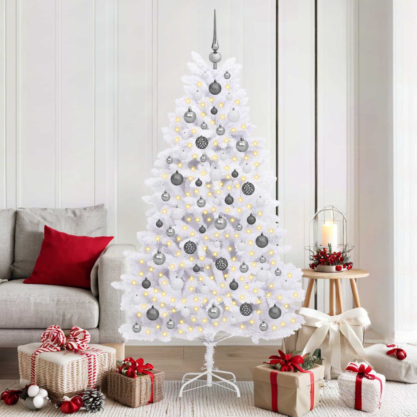 Albero di Natale artificiale Vidaxx bianco 90 x 90 x 180 cm PVC e metallo