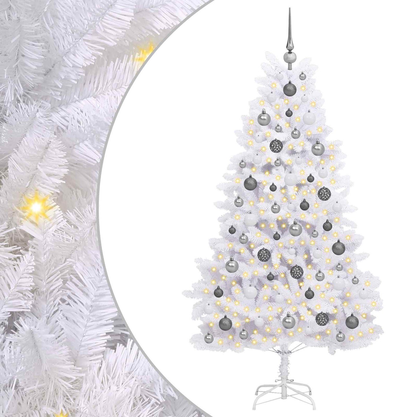 Albero di Natale artificiale Vidaxx bianco 90 x 90 x 180 cm PVC e metallo