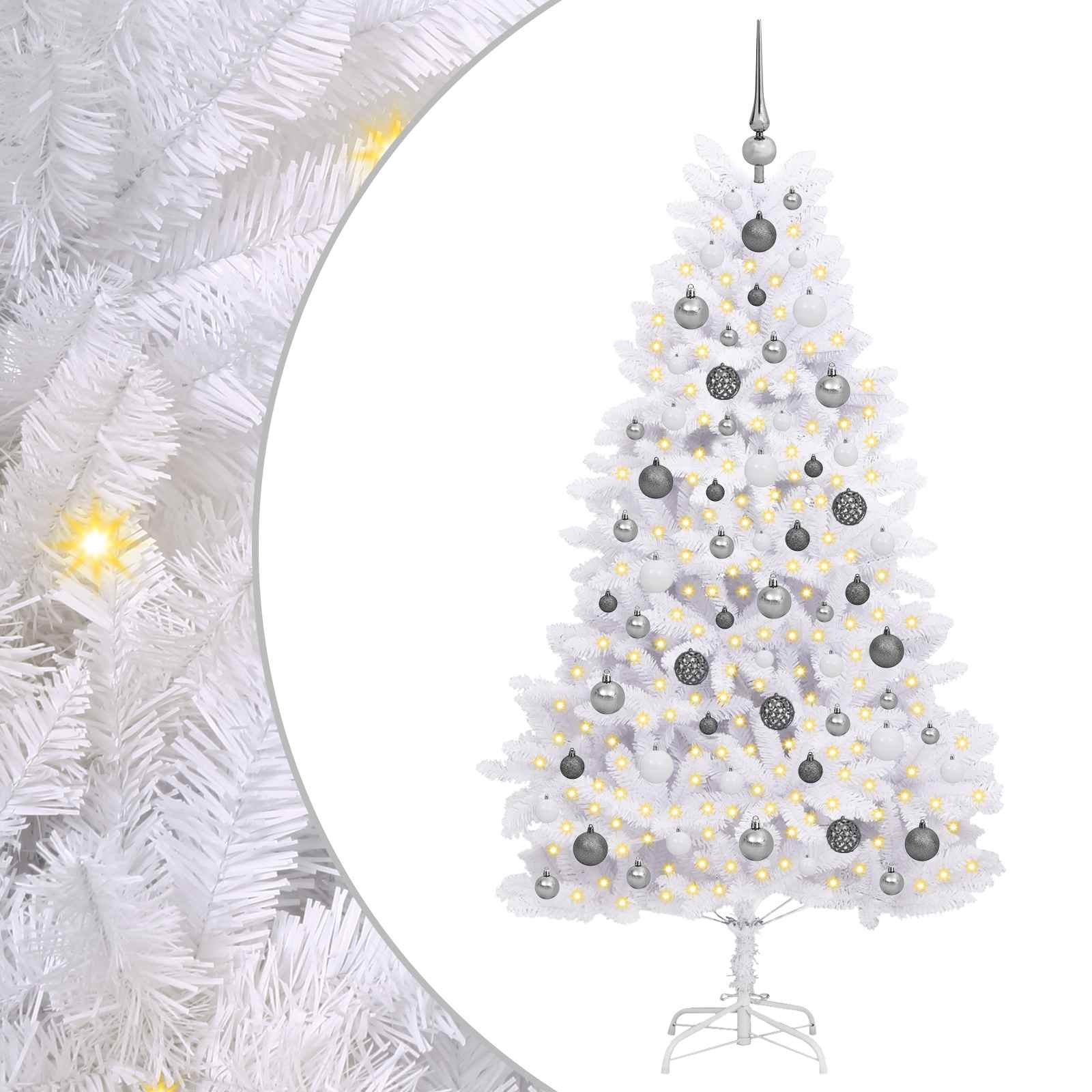 Albero di Natale artificiale Vidaxx bianco 90 x 90 x 180 cm PVC e metallo