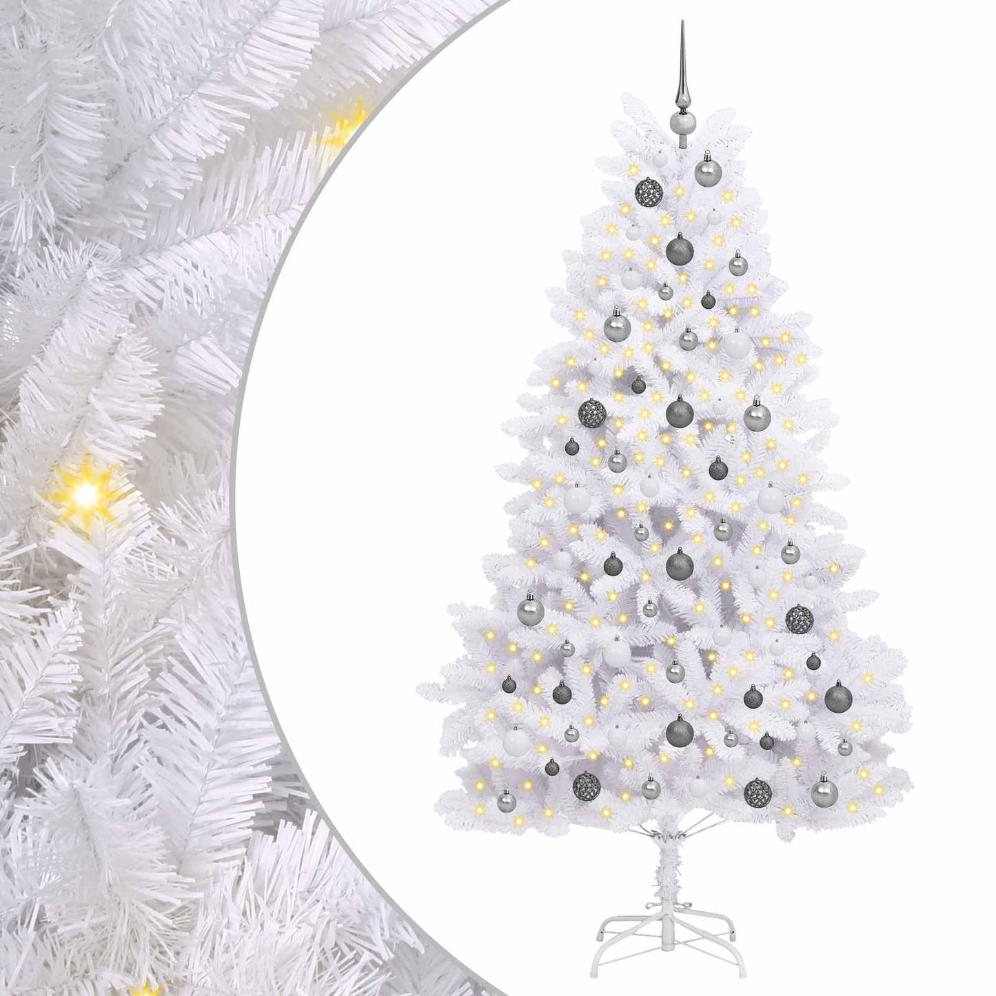 Albero di Natale artificiale Vidaxx bianco 106 x 106 x 210 cm PVC e metallo