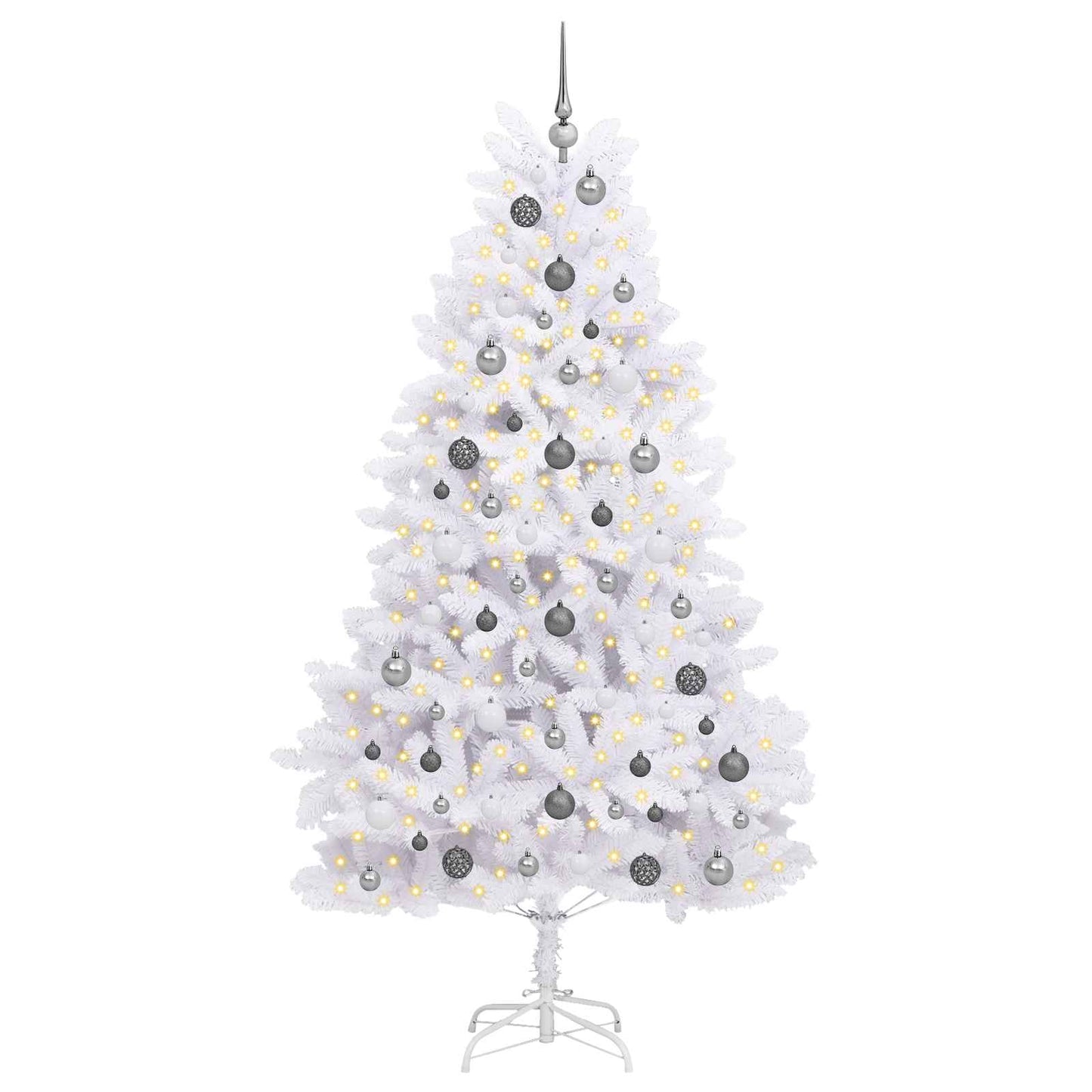 Albero di Natale artificiale Vidaxx bianco 106 x 106 x 210 cm PVC e metallo