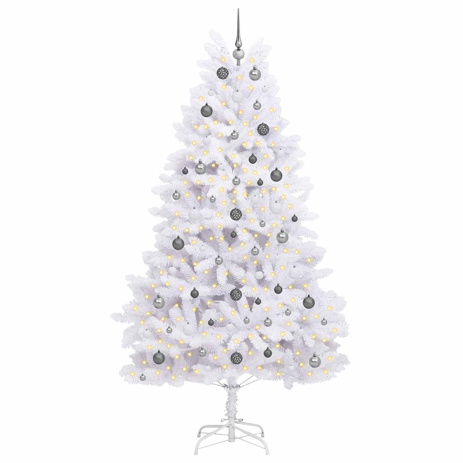 Albero di Natale artificiale Vidaxx bianco 120 x 120 x 240 cm PVC e metallo