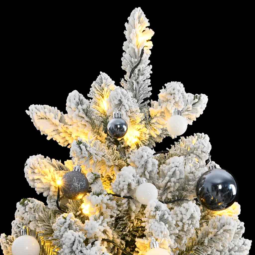 VidaXL Árbol de Navidad artificial con bisagras 300 LEDs y bolas navideñas 180 cm