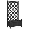 Plantador Vidaxl con Latwerk Solid Vurenhout Black