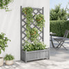 Vidaxl plannet con latwerk solido vurenhout grigio