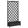 Plantador Vidaxl con Latwerk Solid Vurenhout Black