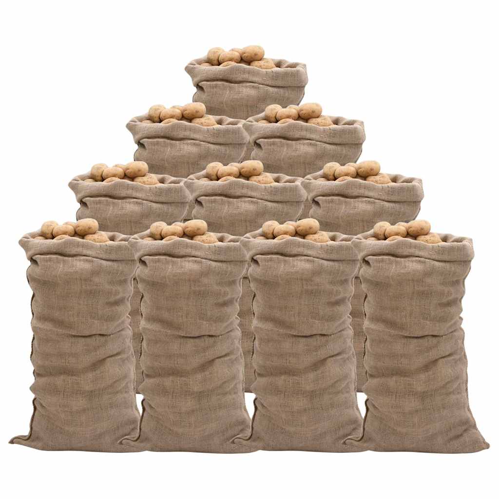 Sacchetti di jute vidaxl 10 pezzi 220 g m² 65x135 cm 100%