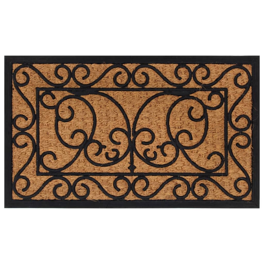 Vidaxl felpudo rectangular 45x75 cm de goma y fibra de coco