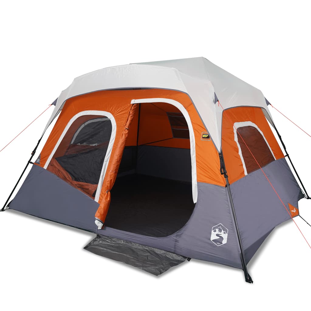 Tienda Vidaxl con LED de 6 personas Liberidad rápida de color gris claro y naranja