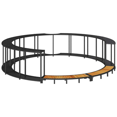VidaXL almacenamiento envolvente para bañera de hidromasaje escalón de madera polirratán negro