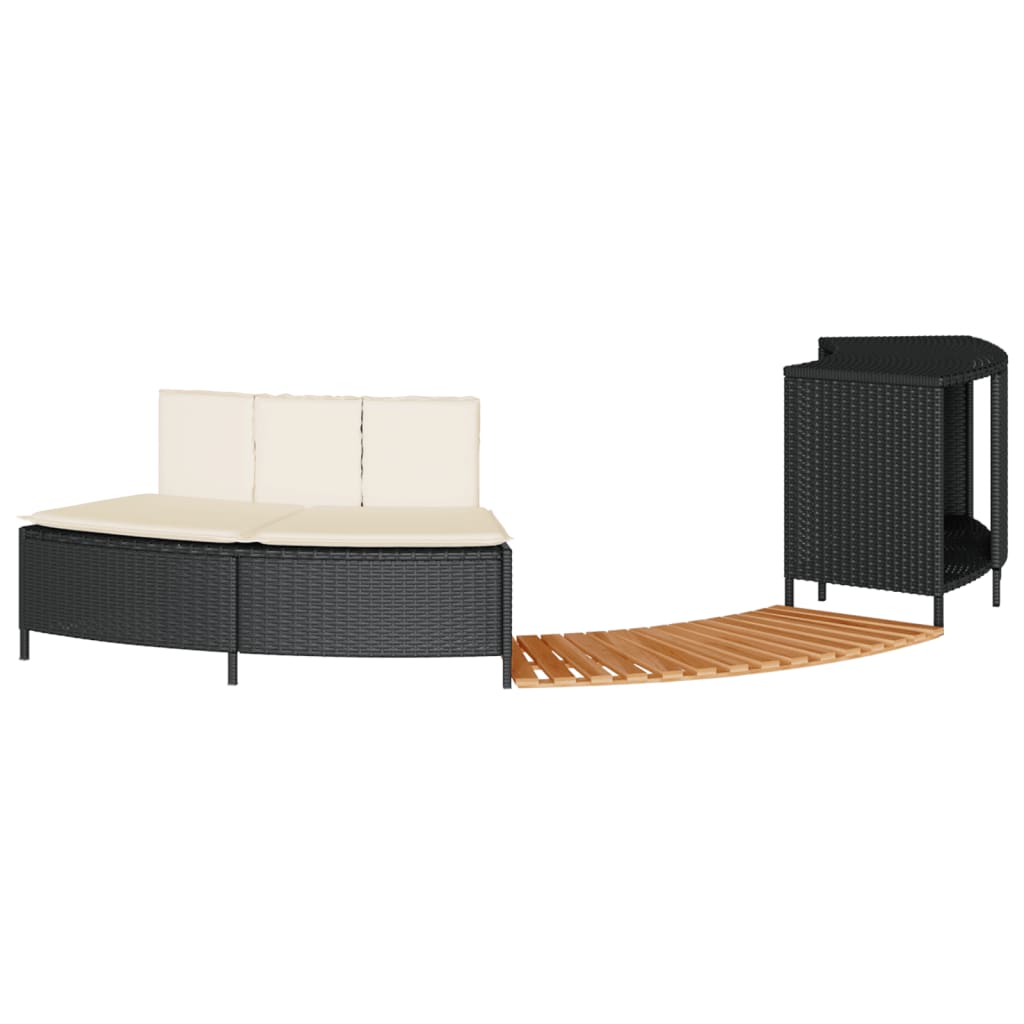 Marco para bañera de hidromasaje Vidaxx de ratán sintético y madera maciza de acacia negro