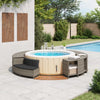Vidaxl hottub-ombouw poly rattan massief acaciahout grijs