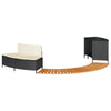 Vidaxl Hottub -mouw Poly Rattan y Solid Acaciahout Black