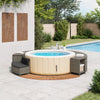 Vidaxl hottub-ombouw poly rattan massief acaciahout grijs