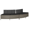 Bancos de Hottub de Vidaxl con almohadas 2 st Poly rattan gris