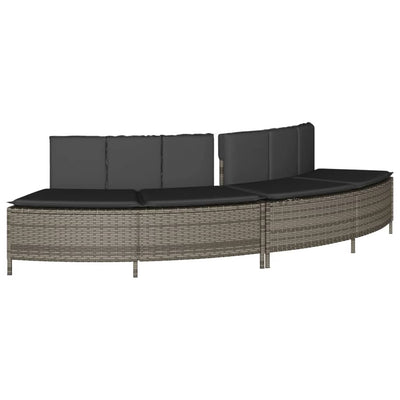 Bancos de Hottub de Vidaxl con almohadas 2 st Poly rattan gris
